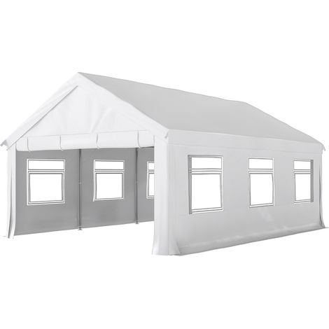 Outsunny Tenda 4x6m, Gazebo Giardino con Pannelli Laterali