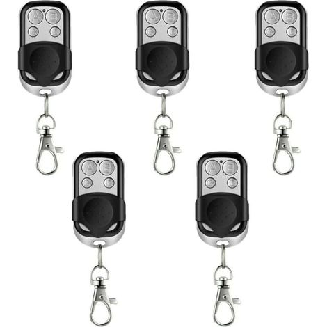 Pack de 5 mandos a distancia universales autoaprendizaje para puertas automáticas y puertas de garaje, frecuencia 433, 92 MHz, con código fijo y pila incluida - KZQ (1/4)