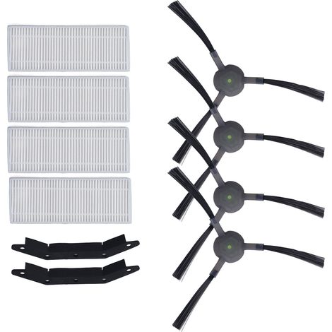 Kit de remplacement pour robot aspirateur avec balais latéraux, filtres et grattoirs pour Lefant M210 M210S M213 M210B M213S K2 K3 K4 (1/4)