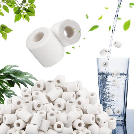 40 Perles de Céramique, Billes Ceramique Blanc Purification Naturel Eau, Filtre Anti Calcaire à Eau Ecologique pour Filtration Eau du Robinet, Pichet Carafe, Gourde Fontaine, Cafetière, Bouilloire (1/5)