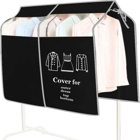 1 Housse de protection, tissu non tissé, fenêtres transparentes, fermeture auto-agrippante, pour chambre balcon vestiaire (1/5)