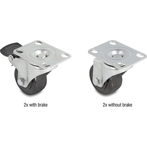 Delock Rueda giratoria de alta resistencia Ã 50 mm capacidad de carga hasta 400 kg Juego 2 piezas