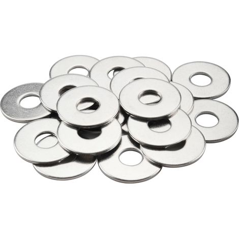 Arandelas metálicas M6 (20 piezas) Arandelas de acero inoxidable M6x18x1.2mm 201 Arandelas de cuerpo grande Arandelas planas de acero inoxidable para tornillos, tuercas y varillas roscadas (1/4)