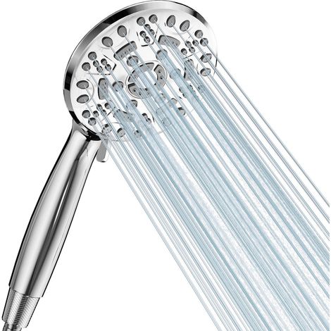 Handbrause mit 8 Strahlarten, Hochdruck, Wassersparend, Chrom (1/5)
