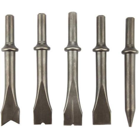 FENOPLASTICA5Pcs Marteau Burin Pneumatique, Ciseau à Marteau Pneumatique, Marteau Pneumatique Fixé 150/190/250 Marteau à Air pour abattre la maçonnerie et le béton (1/5)