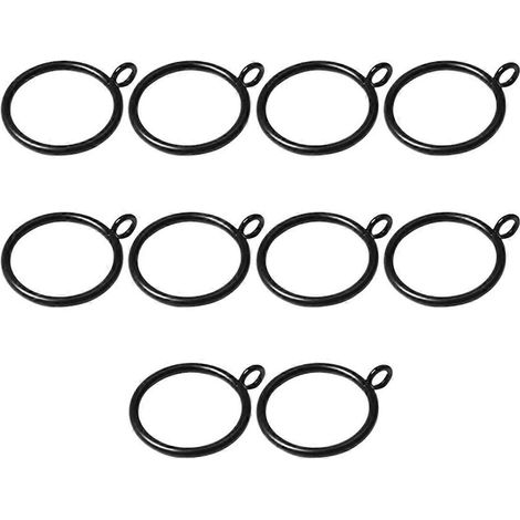Anneaux de rideaux noirs à œillets pour tringle à rideaux (1/5)