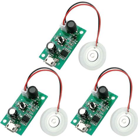 Plaque d'atomisation pour brumisateur (3 pièces) avec module humidificateur USB 5 V et circuit imprimé intégré. (1/5)