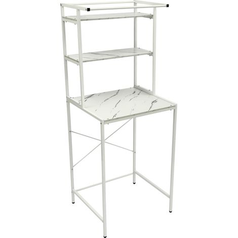 Mobile Sopra Lavatrice a 3 Ripiani, Scaffale Lavatrice Salvaspazio Mobile Coprilavatrice Mensole Bagno per Lavatrici, il bagno, 69 x 60 x 176,5 cm (bianco)