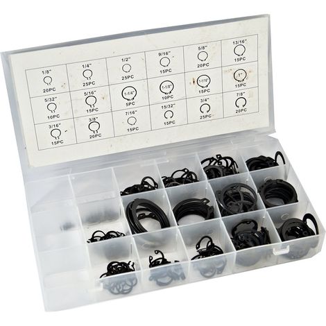 Set 300PZ anellli rondella elastici varie misure snapring