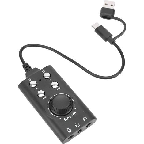 Carte son USB stéréo externe avec contrôle du Volume vers adaptateur Jack 3.5mm pour ordinateur portable, casque de bureau (1/5)