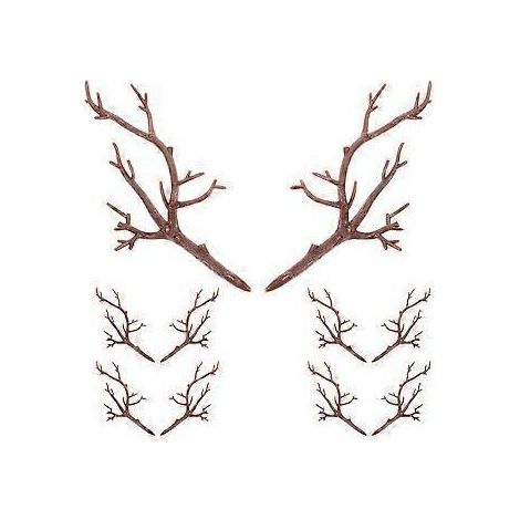 10 branches artificielles en forme de bois de cerf pour bricolage, décoration de plantes et compositions florales (20,00 x 9,00 x 1,20 cm)