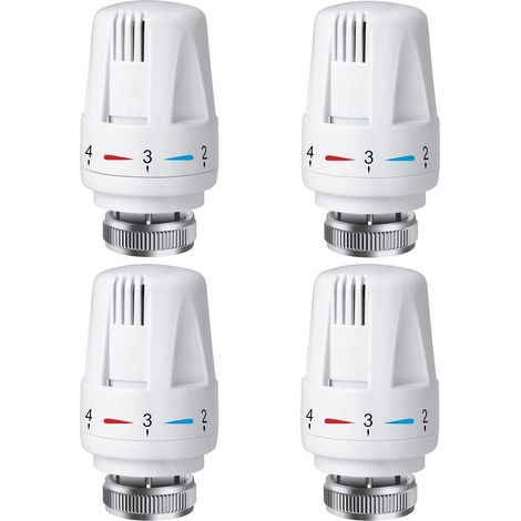 4 PCS Tête Thermostatique Radiateur, Tête Thermostat Radiateur TRV M30 x 1,5, Vanne Thermostatique Radiateur, Vannes de Radiateur de Radiateur pour Système de Chauffage pour Maison et Bureau
