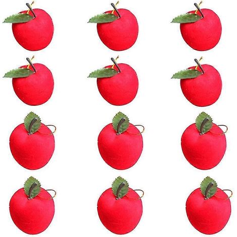 12 décorations de Noël en forme de pomme à suspendre pour sapin de Noël, vitrine ou décoration de fête Q (1/5)
