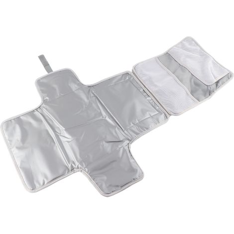 Tapis à langer portable, imperméable et pliable, avec une grande surface, idéal pour les voyages en plein air, gris. (1/5)