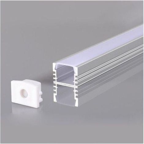 Profilé Aluminium Encastrable 2m pour Ruban LED Couvercle Blanc Opaque - SILUMEN