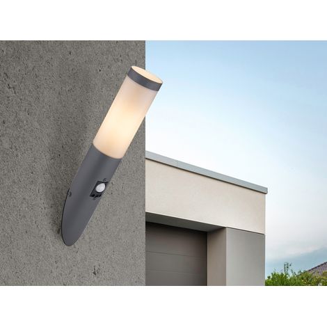 LED Außenwandleuchte in Anthrazit & Opal mit Bewegungsmelder, Höhe 41cm (1/5)