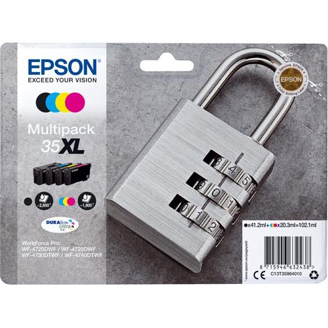 Epson Padlock C13T35964020 cartucho de tinta 1 pieza(s) Original Alto rendimiento (XL) Negro, Cian, Magenta, Amarillo