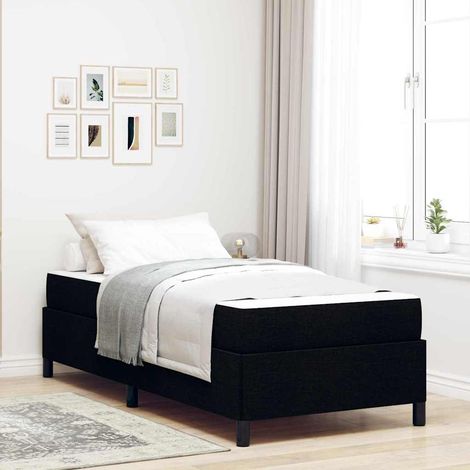 Boxspringbett Schwarz 100 x 200 cm Stoff