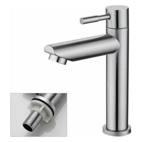 QORVA
-Robinet Salle Bain Eau Froide Uniquement Robinet Lavabo Surface Chromé en Cuivre Durable Robinetterie Lave Mains Cartouche Mousseur Démontable Pratique pour Nettoyer ou Remplacer.. (1/5)