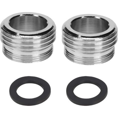 Adaptateur de robinet double filetage M20 vers M22 (lot de 2), adaptateur de raccordement d'eau avec 2 joints en caoutchouc pour robinets de cuisine, économiseur d'eau, filtre à eau, tuyau (1/5)