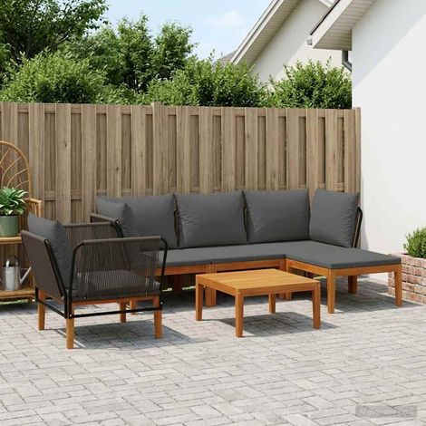 vidaXL 6 uds. Madera de Acacia Sólida y Cuerda Natural (1/5)