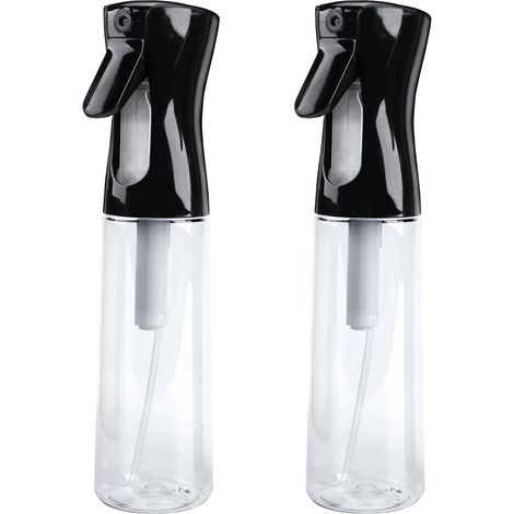 Lot de 2 vaporisateurs d'eau 300 ml, buse 0,3 mm, design ergonomique, pour coiffure, plantes, nettoyage (1/5)