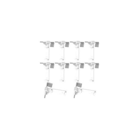 10 Pcs Support de Serrage Long pour Klemmfix Store Double, Fixation Store sans Percage Fenetre, Supports de Serrage Longs Fixation Attache Rideau pour PVC Fenêtre en Bois Store Enrouleur sans P