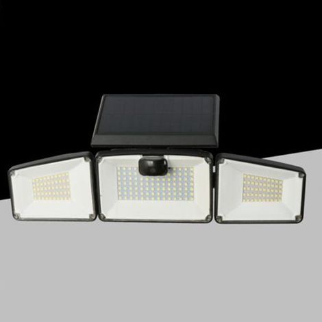 TrAdE Shop Traesio - Applique Solare Con Sensore Lampada Parete Led Da Esterno Ip65 Luce Fredda 6500k Ewf-07t-f - (1/4)