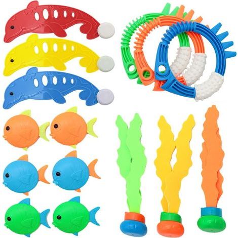 Jouet de plongée sous-marine, kit de plongée sous-marine 15 pièces, jouets de plongée pour enfants, jouet de piscine, jouet de natation d'été, jouet de plongée pour enfants avec sac de transport (1/5)