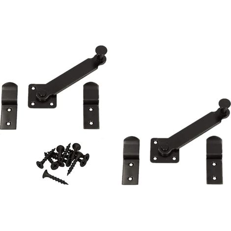 KOTARBAU Lot de 2 jetés de volets de fenêtre 140 mm - Double - Pour volet - Noir - Poudre (1/5)