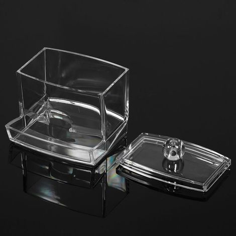 Praktische Aufbewahrungsbox für Wattestäbchen und Make-up, transparenter Kosmetikkoffer (1/5)