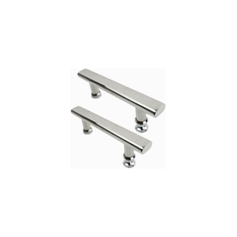 2 maniglie per porta doccia in acciaio inox cromato, 145 mm, per bagno e cucina - Crezuo