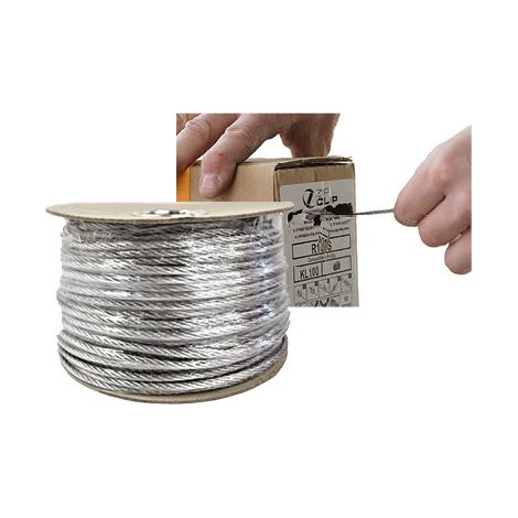 Câble d'acier en bobine de 100 mètres pour FASTLOCK Charge 50Kg NATHER 990496