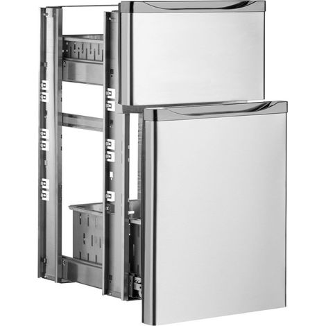 Kit bloc tiroirs acier inox 1/3 + 2/3 - Diamond