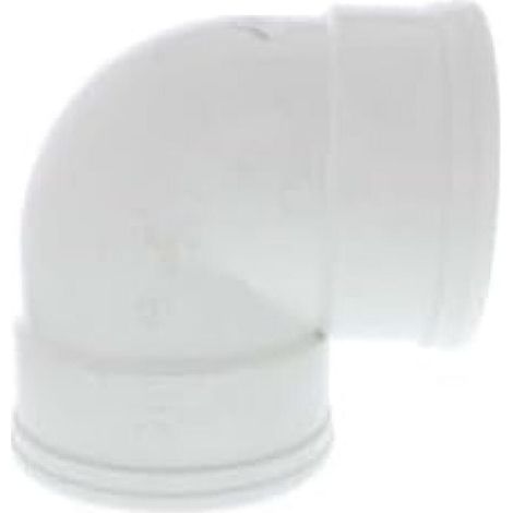 Coude PVC blanc 90° pour évacuation – Ø75 mm, longueur 137 mm, épaisseur 4,5 mm – Lot de 1 (1/4)