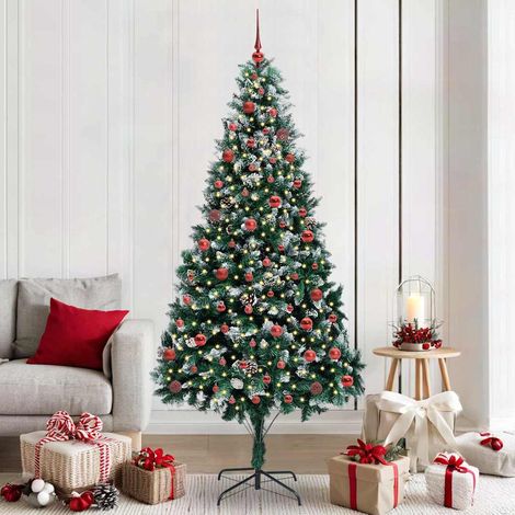 Künstlicher Weihnachtsbaum mit 300 LEDs mit Ständer Grün 210 cm