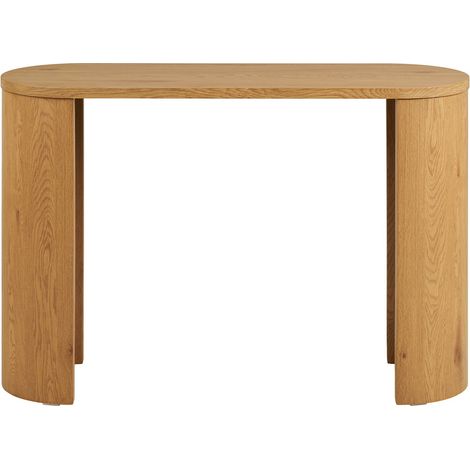 Consolle Bibione in MDF naturale con gambe in legno chiaro 114x38x75 cm