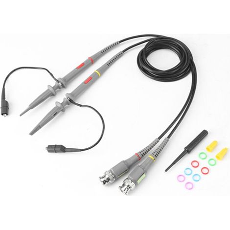 Gray oscilloscope probe kit with removable hooked tip, stable probe for high-pressure material switching (1/5)