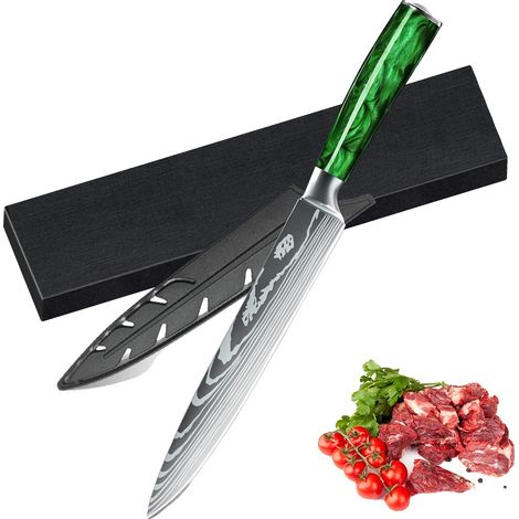 Juego de cuchillos de cocina, acero inoxidable de alto contenido de carbono, hojas de precisión, 1 pieza. (1/2)