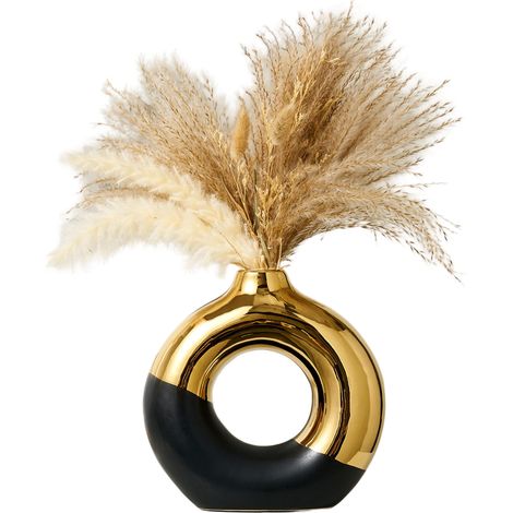 Vaso in ceramica Stile Nordico Moderno Glamour Bianco Oro 25,5 cm (1/5)