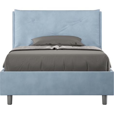 Letto 1 Piazza E Mezzo 120x210 cm Senza Rete Imbottito in Microfibra Appia Large Azzurro (1/5)