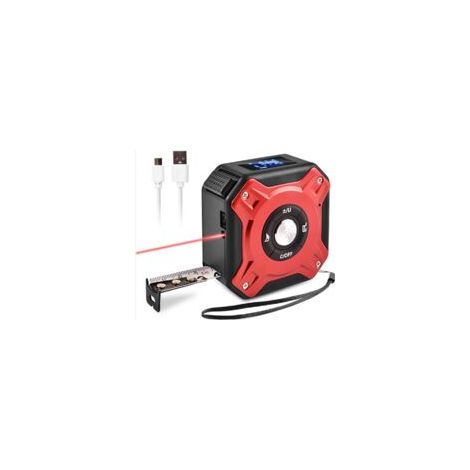 Appareil de mesure laser de 40 mètres, mètre ruban numérique, rouge-Crezuo
