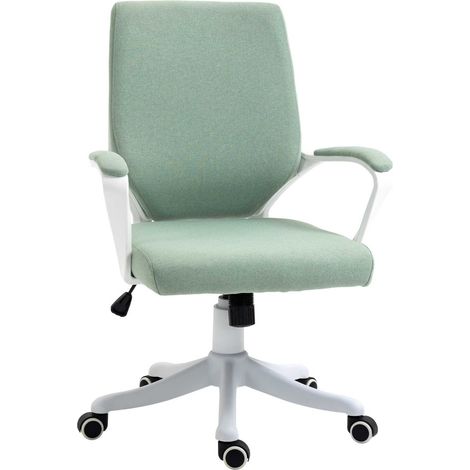Chaise de bureau ergonomique Vinsetto à bascule-roulettes 360°-rembourrage polyester vert-62x69x92-100(cm) (1/5)