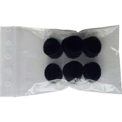 TRU COMPONENTS 685-330-Bag Klettpunkte zum Aufkleben Haft- und Flauschteil (Ø) 20 mm Schwarz 8 Paar (1/5)