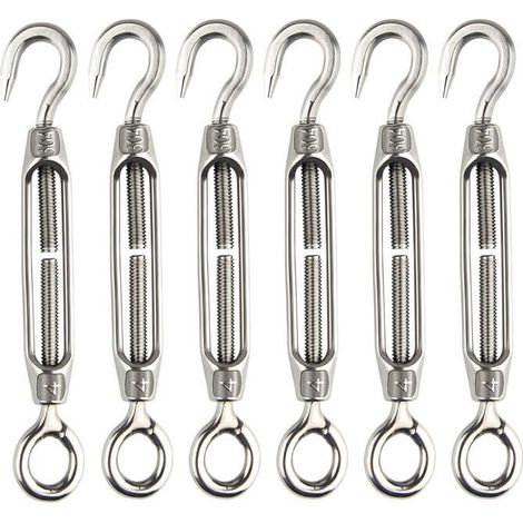 Lot De 6 Tendeurs De Fil À Boucle Rotative M4-Crochets Et Œillets-Tendeur De Boucle Rotative En Acier Inoxydable 304-Tendeur[CA108] (1/5)
