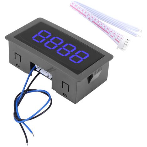 Affichage numérique LED DC 4 chiffres 0-9999 haut/bas Plus/moins compteur de panneau bleu (1/5)
