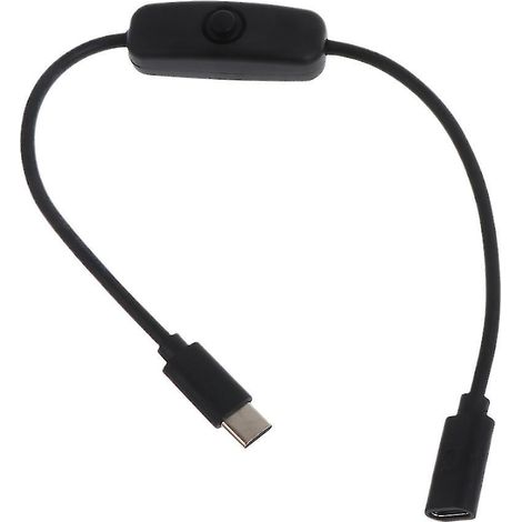 Câble d'alimentation pour Raspberry Pi 4b, connecteur USB Type C mâle vers femelle (1/4)