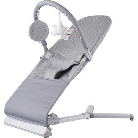 Mophorn Baby Bouncer, seggiolino pieghevole per neonati da 0 a 9 mesi, seggiolino per neonati con 2 angoli di reclinazione e barra dei giocattoli girevole