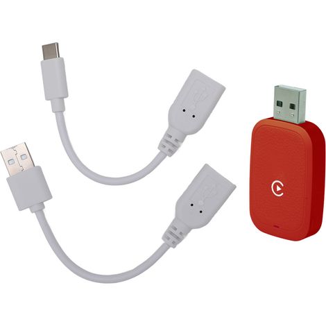 Adaptateur filaire vers sans fil pour Carplay, Style disque U, Wifi 5.0GHz, Plug and Play, réponse rapide, connexion Stable, Dongle de voiture rouge (1/2)