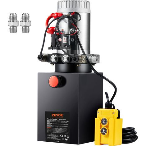 VEVOR Hydraulikpumpe Hydraulikaggregat 12 V Hydraulikaggregat 1600 W, Doppelwirkende Hydraulikpumpe Hydraulic Power Pack, 2,5 Gal Tank Hand Pump Hydraulikaggregat, für Aufzüge, Gabelstapler usw. (1/5)